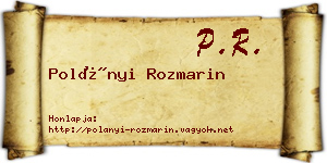 Polányi Rozmarin névjegykártya